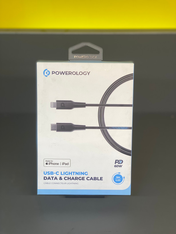 کابل شارژ تایپ سی به لایتنینگ 1.2 متری پاورولوژی Powerology PC018